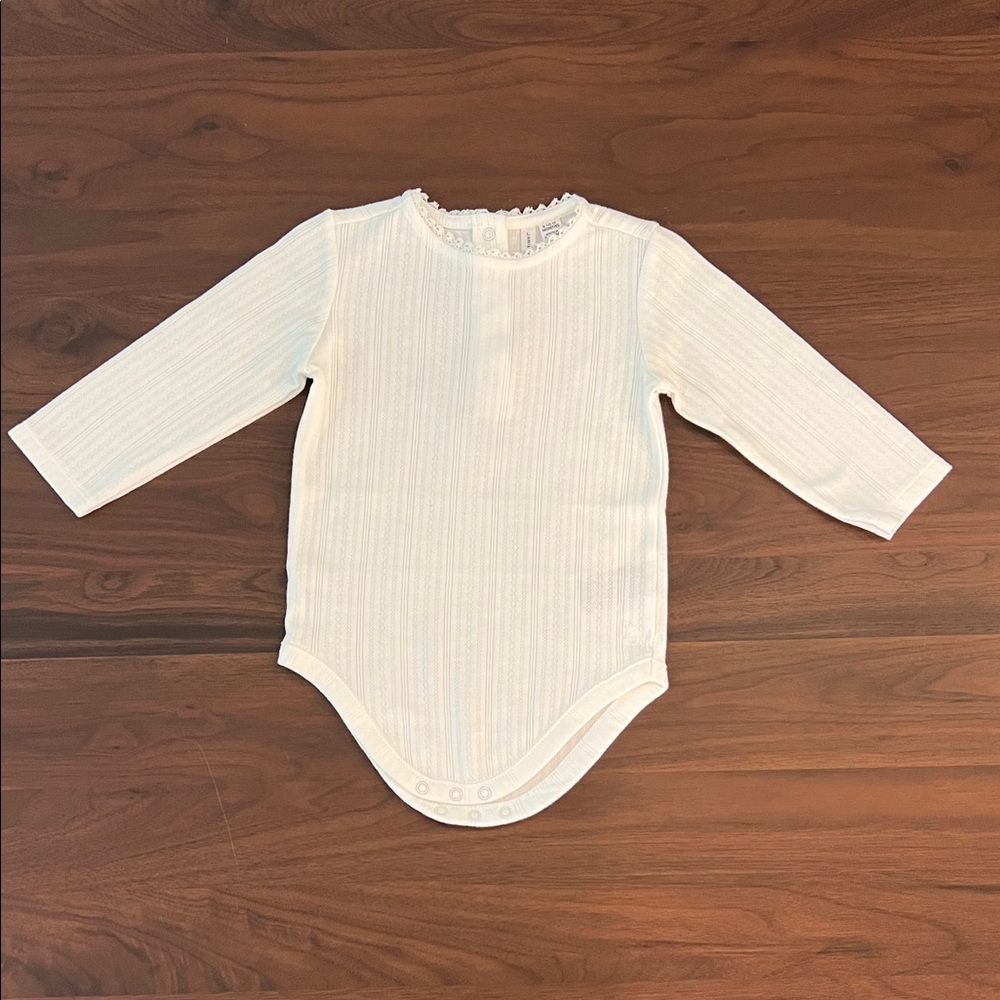 Janie and Jack Classic White Baby Girl One Piece. 6-12 mo.